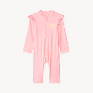 Combinaison de bain anti-UV rose pour bébé fille 