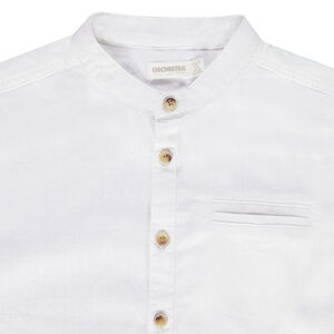 Chemise manches courtes unie col mao pour garçon 