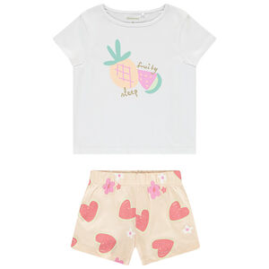 Ensemble 2 pièces avec short imprimé cœurs fille 