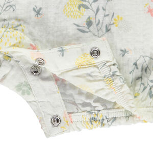 Combishort en coton tubique imprimé floral pour bébé fille 