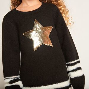 Robe en tricot motif étoile en sequins pour fille 