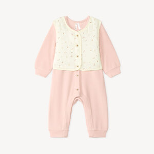 Ensemble 2 pièces combinaison et gilet sans manches motifs fantaisie 