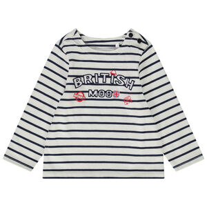 T-shirt manches longues marinière patch brodé pour bébé garçon 