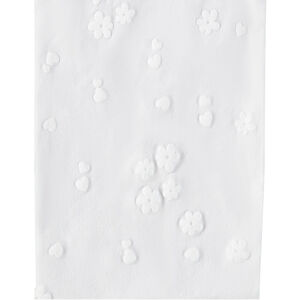 Collant fin uni avec motifs en relief fleurs/cœurs fille 