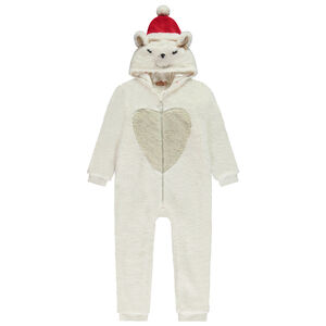 Surpyjama ludique en sherpa ours polaire de Noël pour fille 