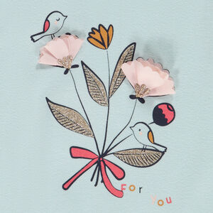 T-shirt manches courtes printé à fleurs 3D pour bébé fille 