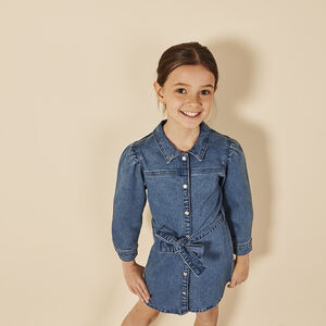 Robe effet jean avec ceinture amovible pour fille 