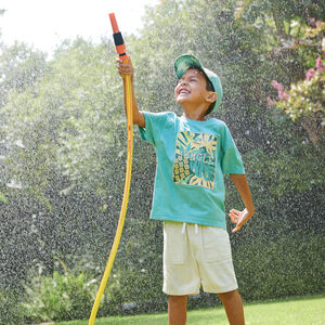 T-shirt manches courtes print tropical fantaisie pour garçon 