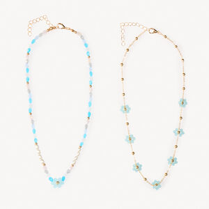 Lot de 2 colliers fantaisie à fleurs pour fille 