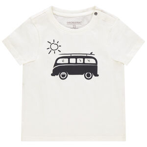T-shirt manches courtes en coton bio print van 