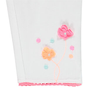 Caleçon mi-mollet détails brodés pour bébé fille 