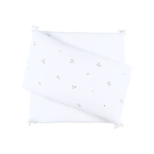 Tour de lit en mousseline brodée blanc 