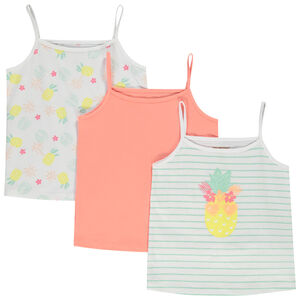 Lot de 3 débardeurs motifs fantaisie ananas pour fille 