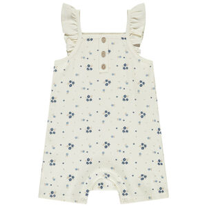 Combishorts côtelée imprimé fleuri pour bébé fille 
