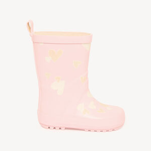 Bottes de pluie fille rose clair à motifs cœur 