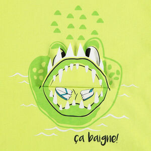 T-shirt manches courtes motif crocodile ludique en coton 