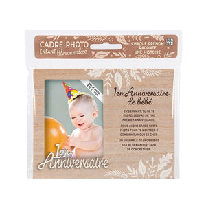 Cadre photo personnalisé 18,5 x 14,5 cm 1er anniversaire 