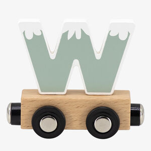 Lettre "W" en bois pour train coloré 