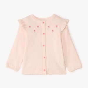 Gilet en tricot brodé fleurs pour bébé fille 