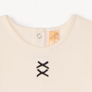 Robe manches longues effet 2 en 1 bi-matière pour bébé fille 