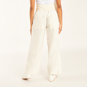 Pantalon large en toile avec bandeau de grossesse haut 