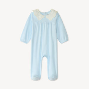 Dors bien léger avec col claudine en broderie anglaise pour bébé fille 
