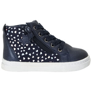 Bottillons marine avec lacets et zip pour bébé fille 