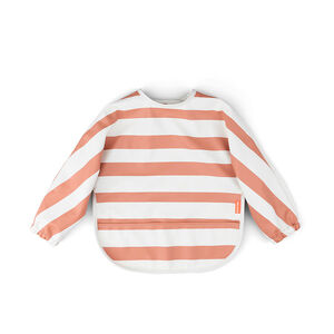 Bavoir tablier à manches longues rayé papaye 