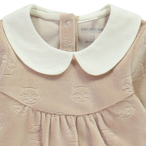 Dors-bien en velours effet dévoré renards pour bébé fille 