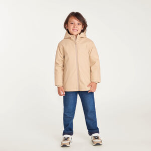 Parka gomme garçon doublée micropolaire avec capuche 
