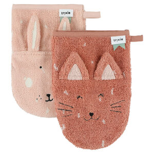 Gant de toilette Mrs Cat/Mrs Rabbit 2pcs 