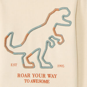 T-shirt manches longues broderie dinosaure pour garçon  