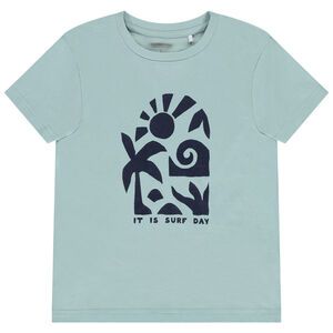 T-shirt manches courtes uni avec print fantaisie pour garçon  