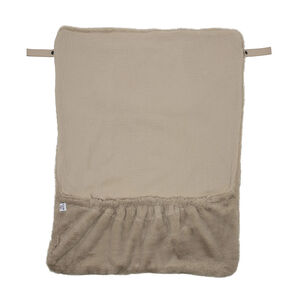 Couverture nomade en fausse fourrure angora beige 