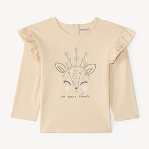 T-shirt manches longues bébé fille broderie fantaisie 
