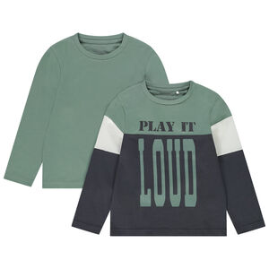 Lot de 2 t-shirts manches longues fantaisie pour garçon 