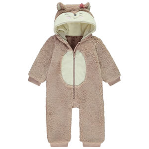Surpyjama ludique renarde en sherpa pour bébé fille 