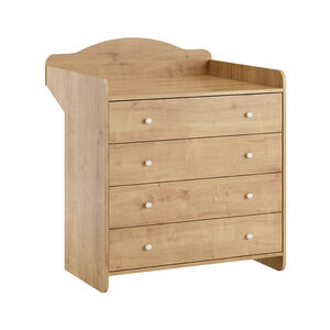 Commode 4 tiroirs avec plan à langer Megève aspect chêne 