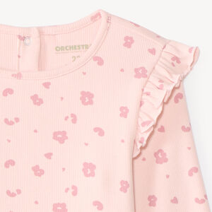 T-shirt manches longues bébé fille imprimé fantaisie 
