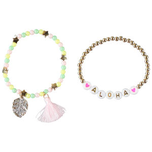 Lot de 2 bracelets fantaisie en perles pour fille 