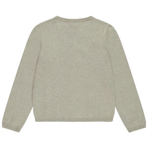 Gilet en tricot uni avec boutons pailletés pour fille 