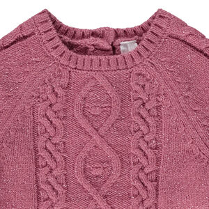 Pull poncho en tricot uni pour bébé fille 