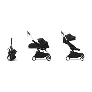 Poussette Stokke® YOYO³ de la naissance à 3 ans - cadre blanc/noir 