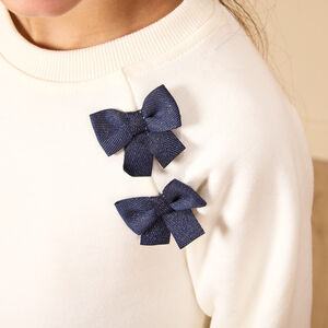 Robe manches longues bi-matière fantaisie pour fille 