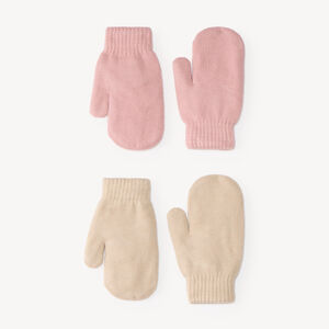 Lot de 2 paires de moufles unies fille 