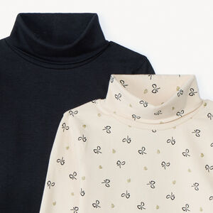 Lot de 2 sous-pulls cols roulés pour fille 