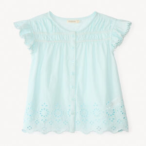 Tunique manches courtes en voile fantaisie uni pour fille 