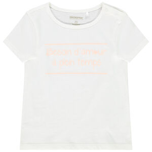 T-shirt manches courtes à message pour bébé fille 