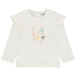 T-shirt manches longues motif chat pour bébé fille 