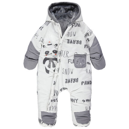 Combi Pilote Doublee Sherpa Print Panda Pour Bebe Garcon Orchestra Fr